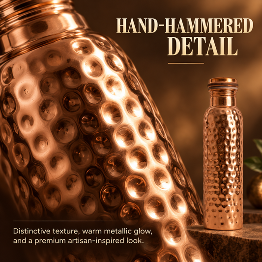 Solenne™ Hand-Hammered Pure Copper Water Bottle